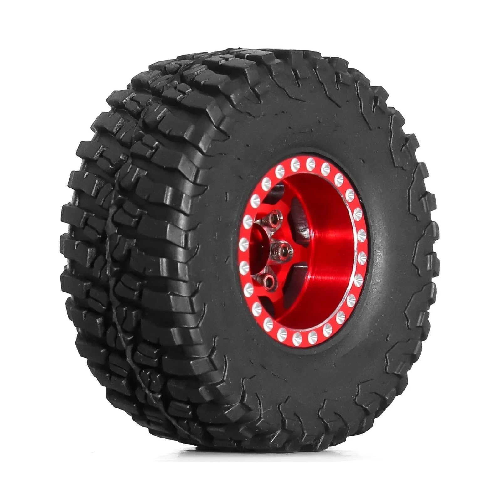 Neumático RC Compatible con TRX4M SCX24 AX24 FCX24 1/18 1/24 RC Crawler Car Upgrade Parts Accesorios 4 Piezas 57 Mm 1.0 "Juego De Ruedas De Metal Beadlock