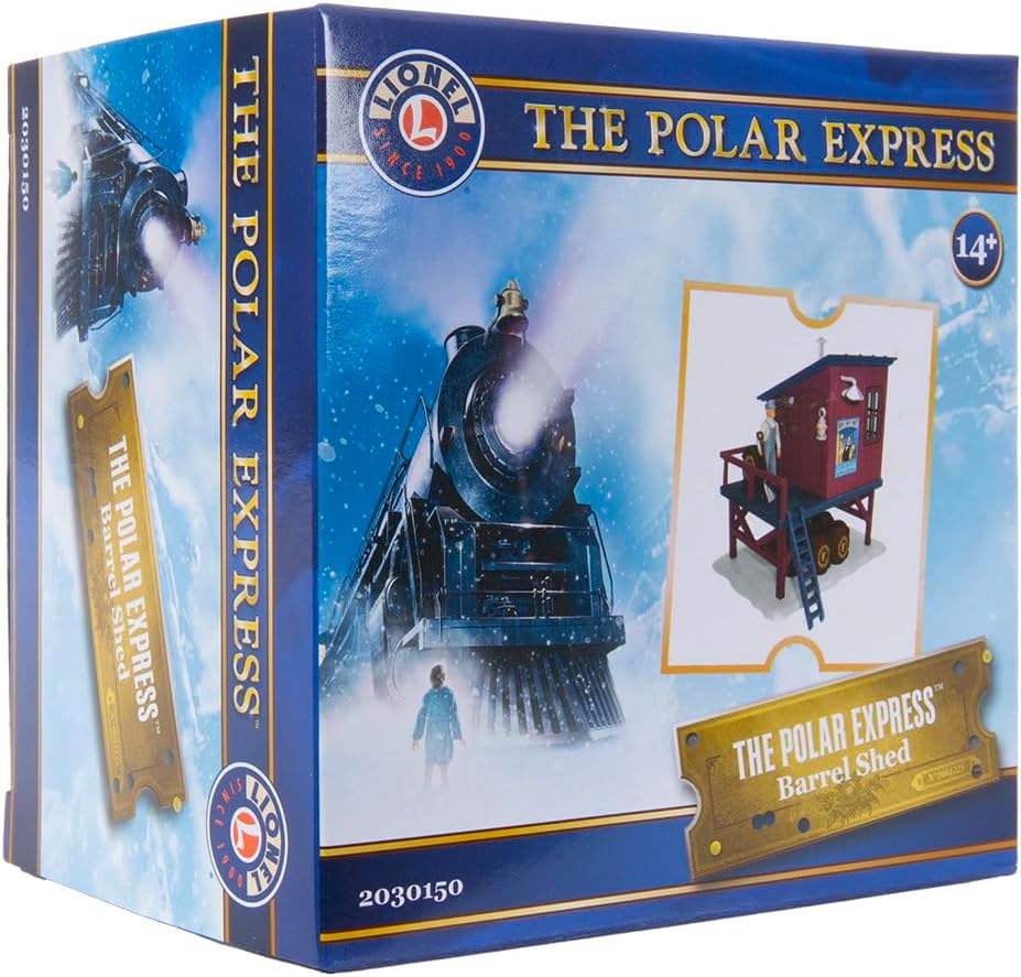 Lionel The Polar Express, Electric O Gauge Model Train Accessories, Barrel Shed (Non-Illuminated, Plastic Barrels, GL)