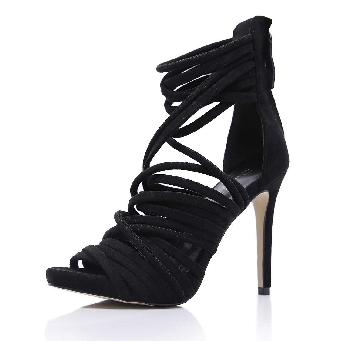 Stupmary Peep Toe Women Pumps Shoes Gladiator Band Cross-Tied High Heels Stiletto Heels Ankle Strap