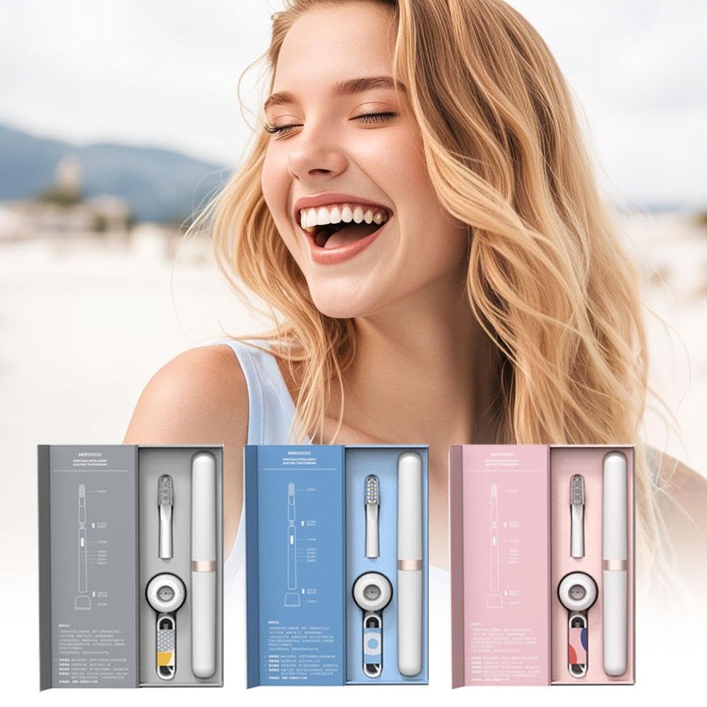 Spazzolino elettrico, micro-vibrazioni delicate con 3 modalità e timer intelligente, durata della batteria di 2 mesi, con supporto di ricarica, set da viaggio impermeabile per casa, viaggi di lavoro e