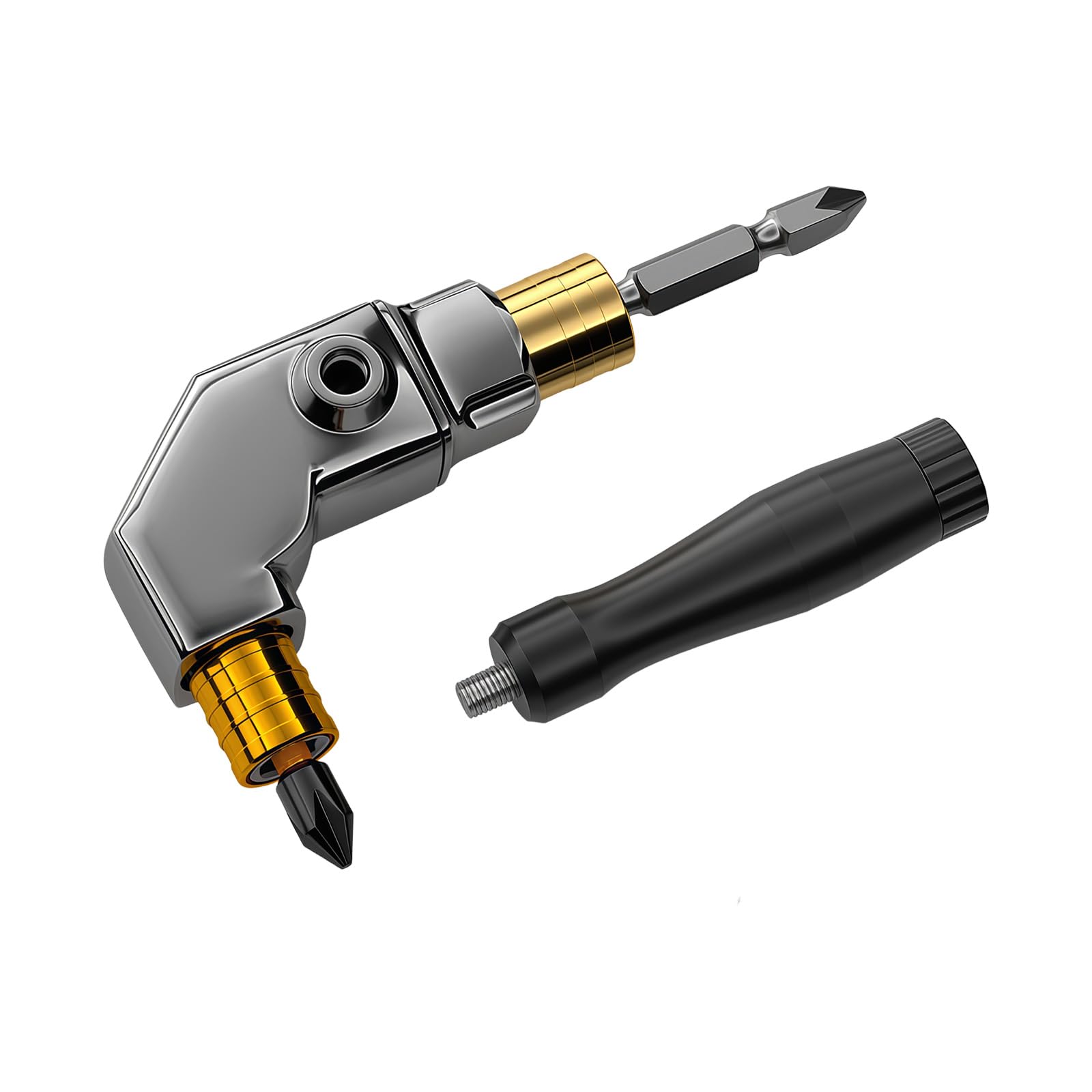 Detachable 90 Degree Screwdriver Right Angled Drill Attachment Socket Adapter for Use Drill Driver Double Head Right Corner Bit
