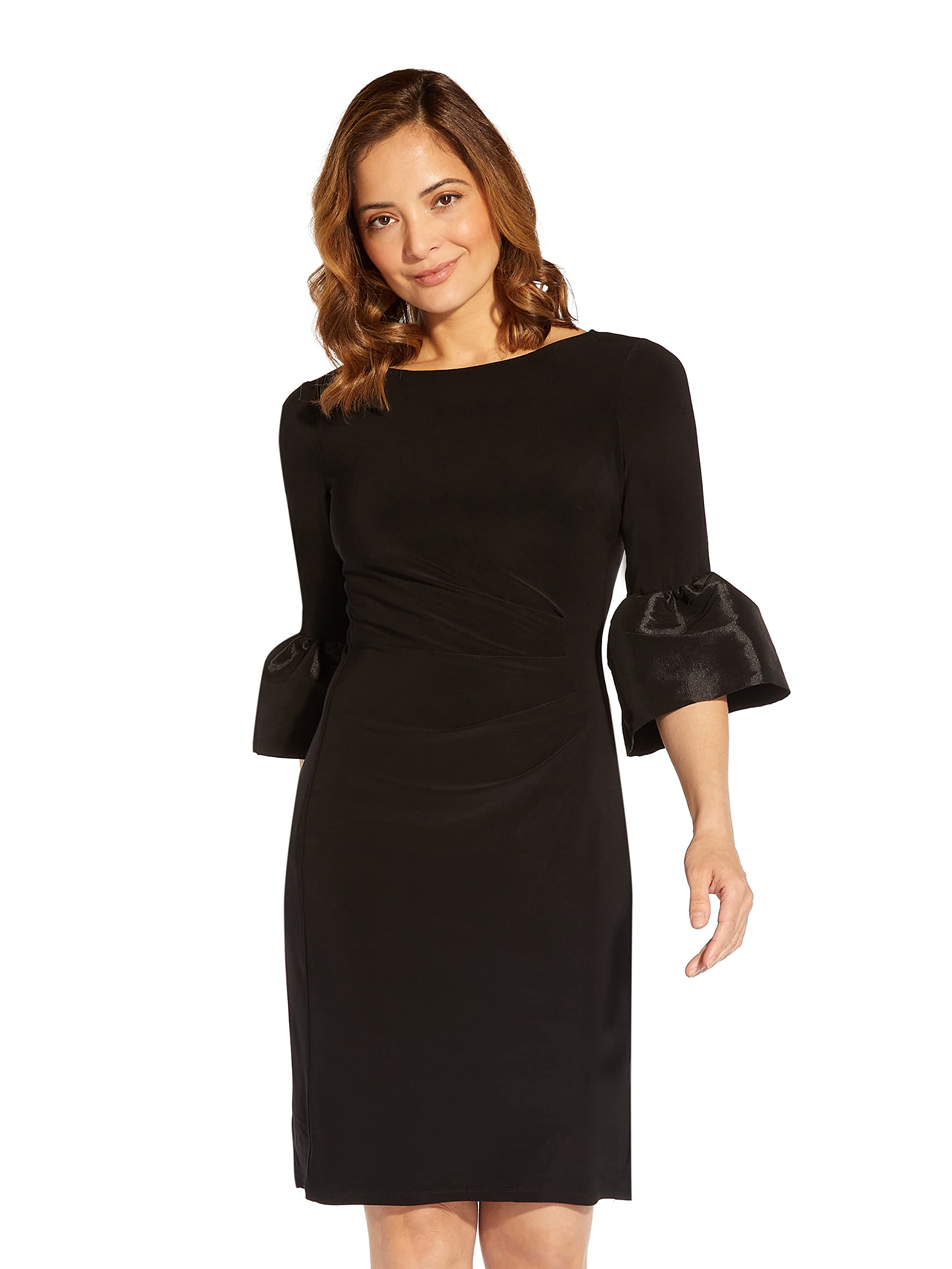 Adrianna Papell Womens Short Draped Jersey Dress