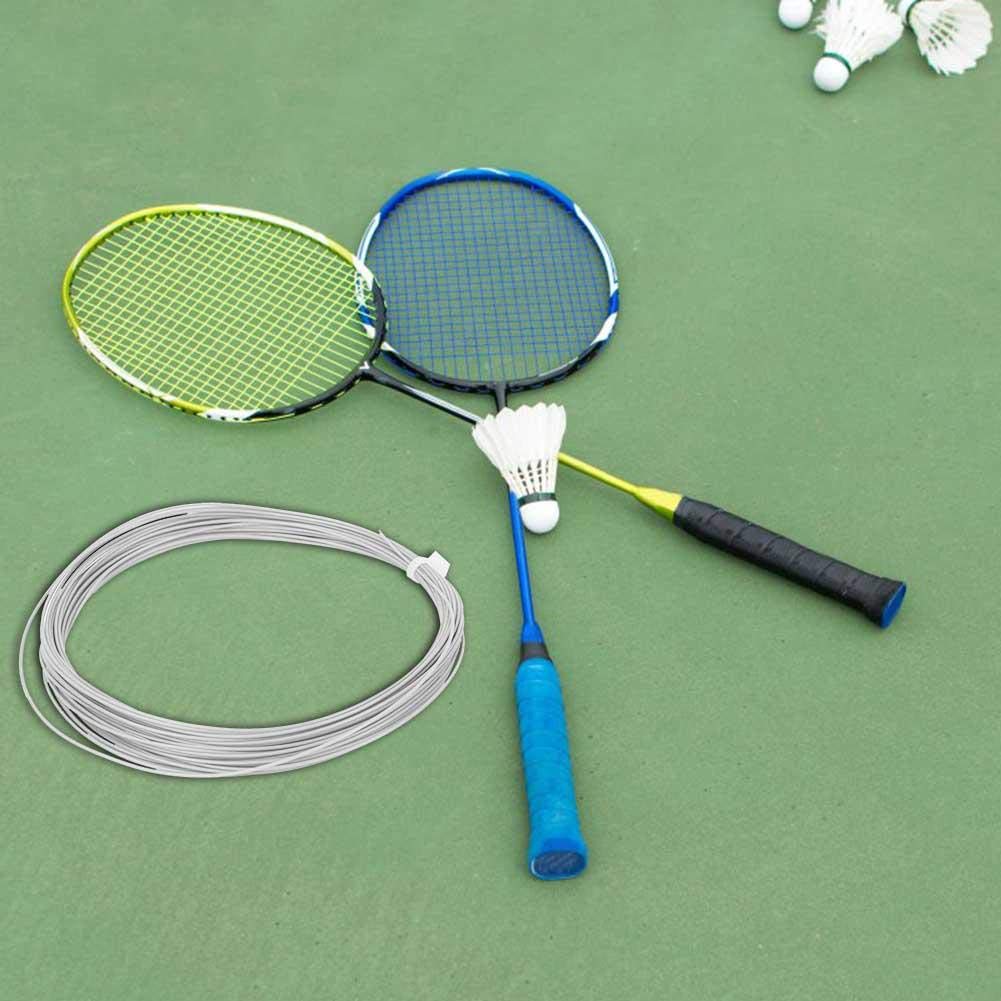 so 2 Piezas Cuerda de Raqueta de bádminton 10m Alta flexibilidad Línea de Cuerda de bádminton Raqueta de Entrenamiento Líneas de Raqueta Accesorio de reparación de bádminton(Blanco)