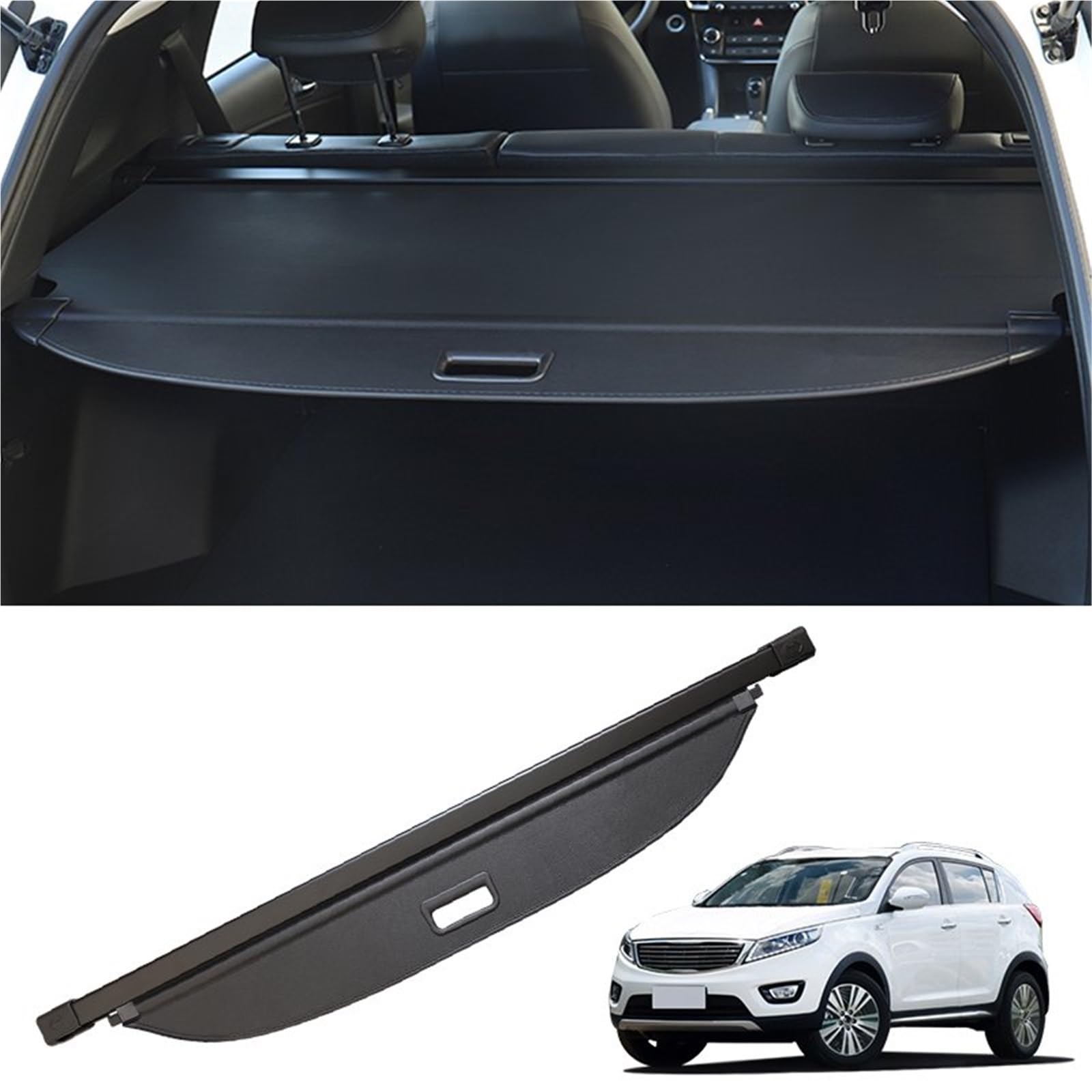Kofferraum-Frachtabdeckung Für Kia Für Sportage R 2011 2012 2013 2014 2015-2017 Paketständer Wasserdichter Schild Privatsphäre Versenkbar Gepäckraumabdeckung