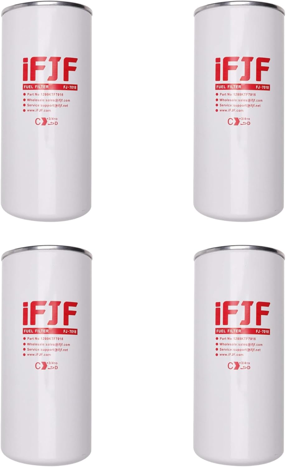 iFJF F1810PM0 Fuel Filter Spin-on Particulate Replacement for 1200KTG9075 Filter Head 18 GPM 1-12UN 10 Micron Carbon Steel Canister 4 Packs
