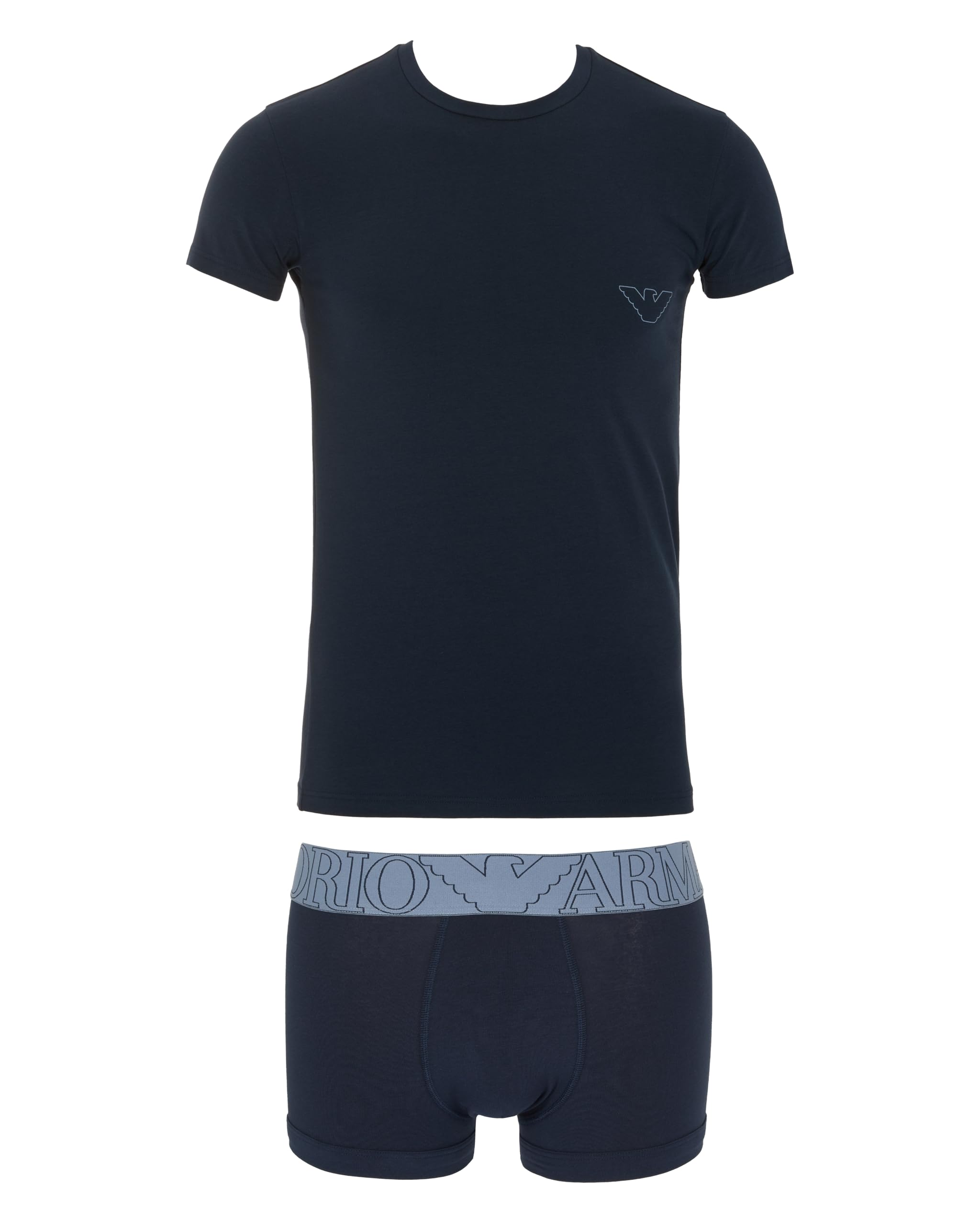 Emporio Armani Man's MEGALOGO T-Shirt + Trunk Blue XL
