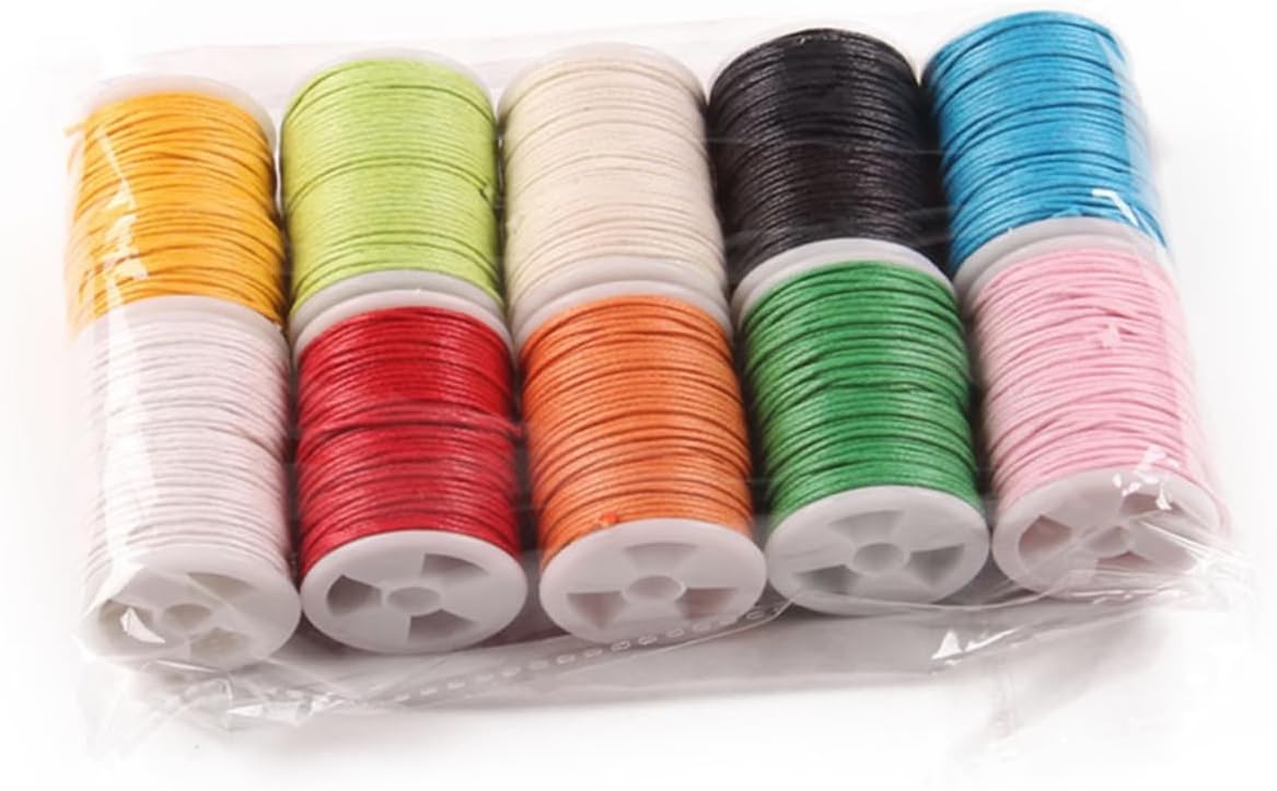 STOBOK 30pcs DIY Waxed Cotton Cord Knitting String for Crafts Braided Rope Art Decoration Mixed Colors Package