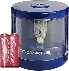 Apontador Elétrico Automático com Lâmina de Aço Inoxidável, Depósito para Resíduos, Design Moderno e Prático – Ideal para Estudantes, Escritório e Uso Diário Professor, faculdade - TYDA (AZULESCURO2)