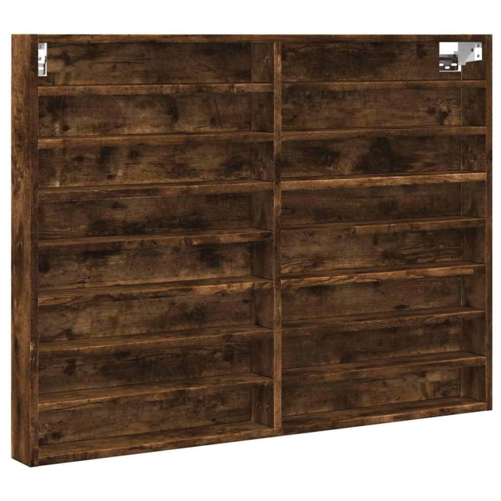 vidaXL Vitrine Cabinet Smoked Oak 100x8.5x75 cm Engineered Wood — image 1