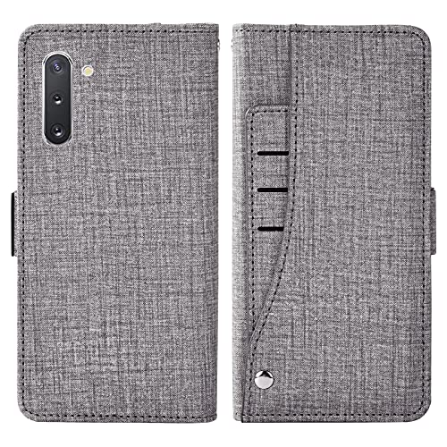 Asuwish Compatible With Samsung Galaxy Note 10 Glaxay Note10 5G Wallet Case Tempered Glass Screen Protector And Flip Card Holder Stand Cell Phone Cover For Gaxaly Notes 10S Ten Not S10 Women Men Gray #TOP5