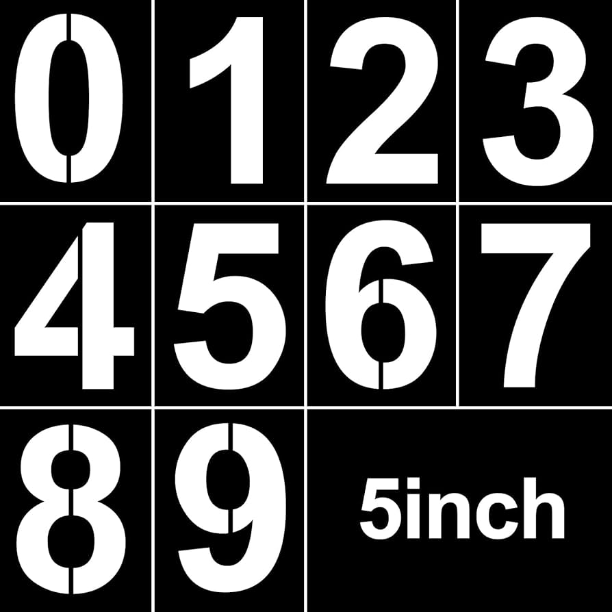 Amazon.com : 5 Inch Number Stencils Plastic Number Stencils Reusable Digital Painting Templates for Cake Stencil Address Number Painting Stencils Templates : Arts, Crafts & Sewing