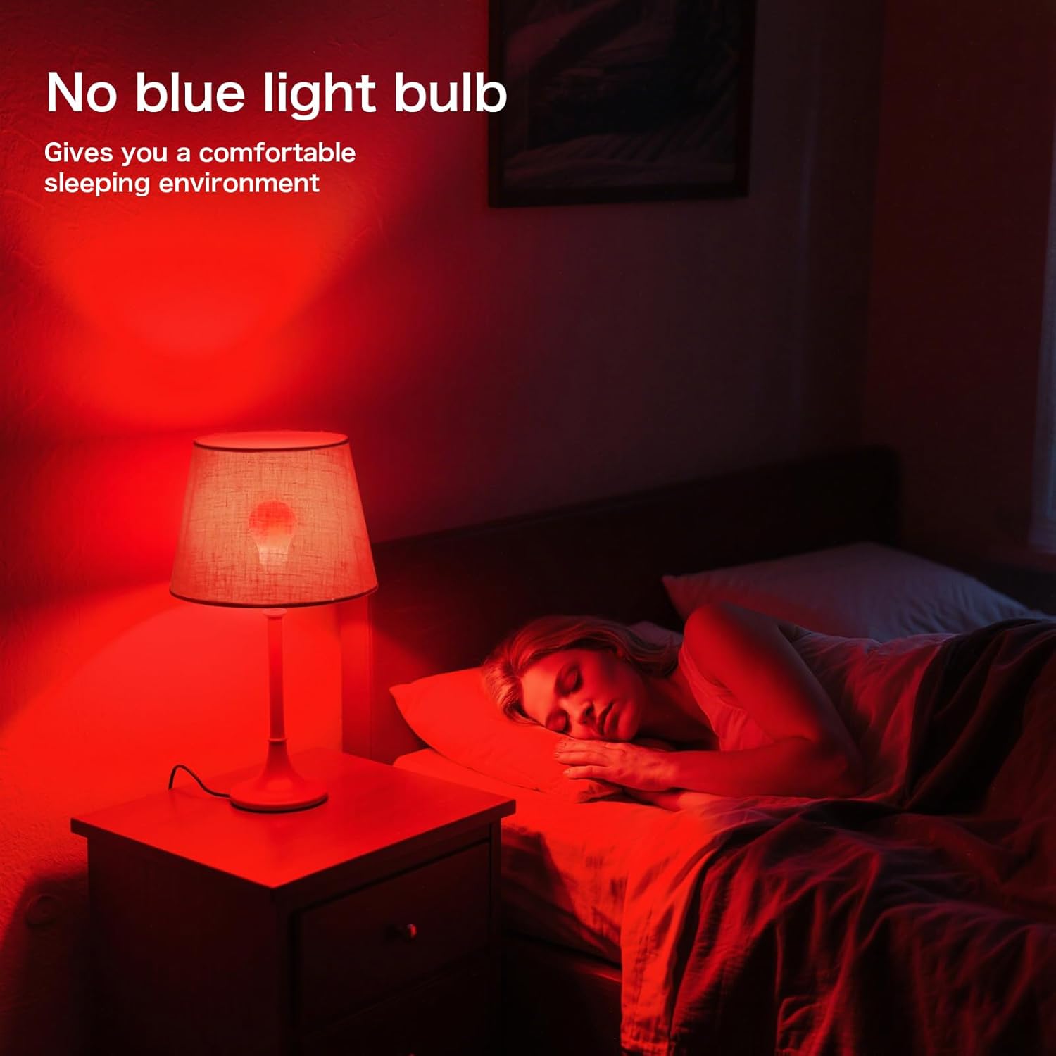Red Light Bulbs for Sleep 670nm Natural Sleep Aid Lamp Blue Light Blocking 7W E26 Base for Relaxation Travel Meditation Yoga Stress Relief