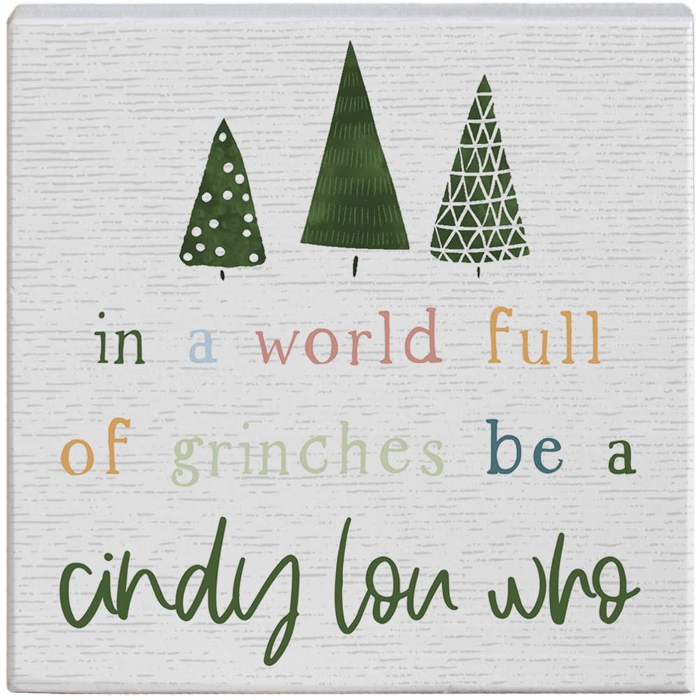 Simply Said, INC Cindy Lou Who - Rustic 5.25 x 5.25 Wood Sign - Small Talk Squares Collection by STS1871