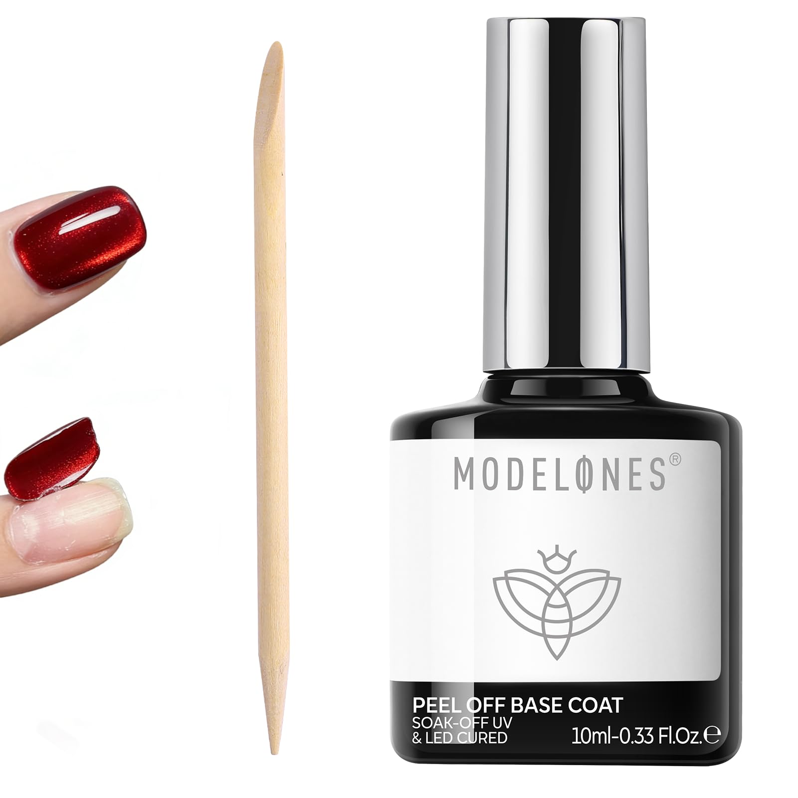 modelones U V Peel off Gel Base Coat, Quick Dry Peelable Base Coat Clear