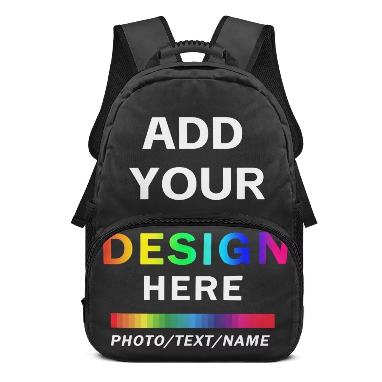 Mochila grande personalizada para niños de 17 pulgadas, impresión digital completa, mochila escolar personalizada con correas ajustables