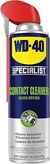 WD-40 Specialist® Contact Cleaner for Metal, Plastic, Rubber, Electrical Contacts, Battery Terminals, Switches, Fast-Drying Cleaner for Terminals & Motors, Auto, Bigger Can, 13.3 OZ, Single Can