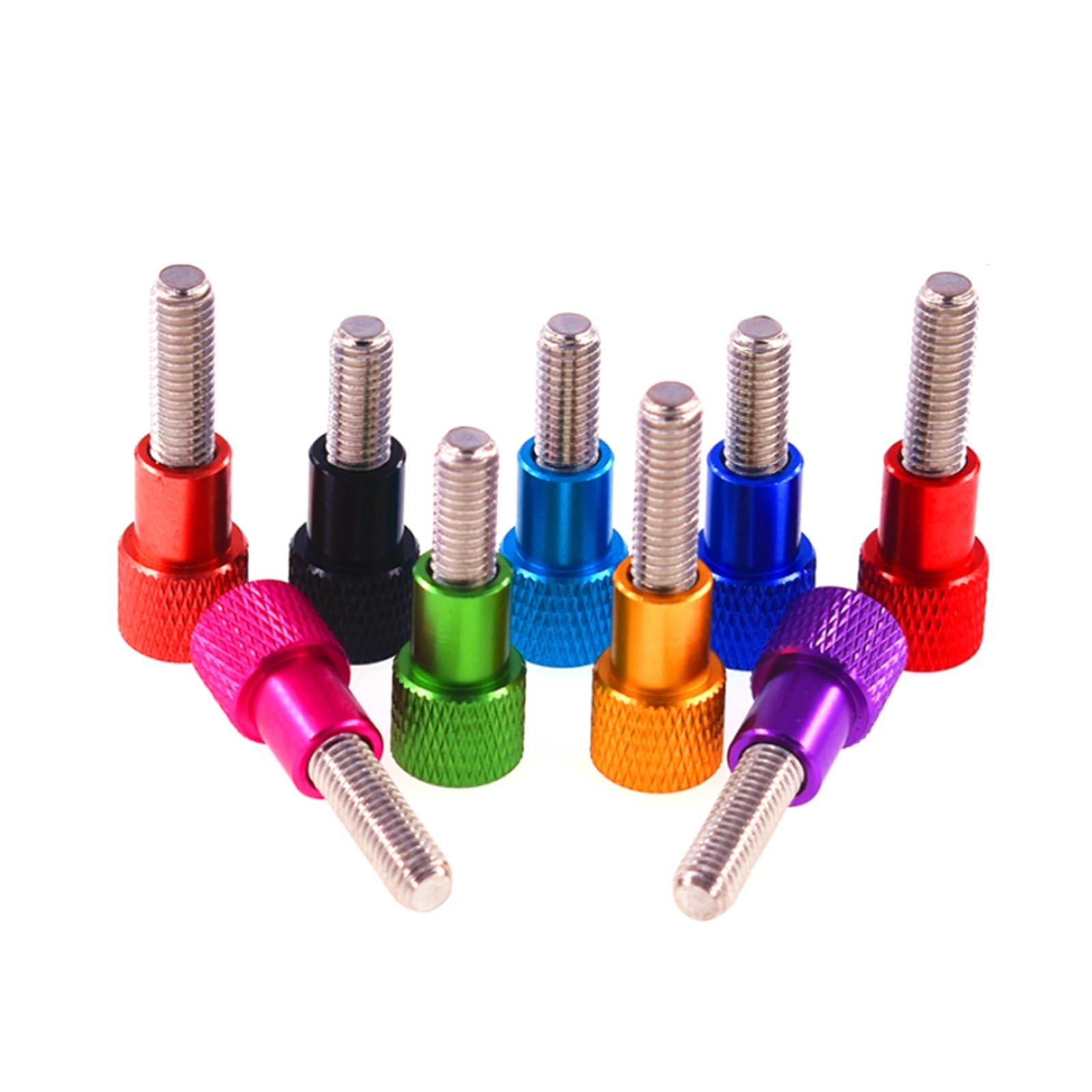 5pc M4x5/8/10/12/15/18/20/25/30-100mm Colorful Aluminium Alloy Stainless Knurled Thumb Screw Hand Grip Knob Step Bolt Anodized(Black,M4x15mm)