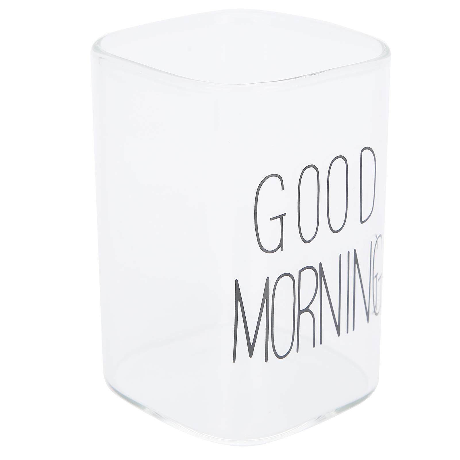Drinking Glasses Transparent Coffee Mug Glass Clear Glass Cups for Water Beer Drinks and Mixed Drinks 240ml-black Label