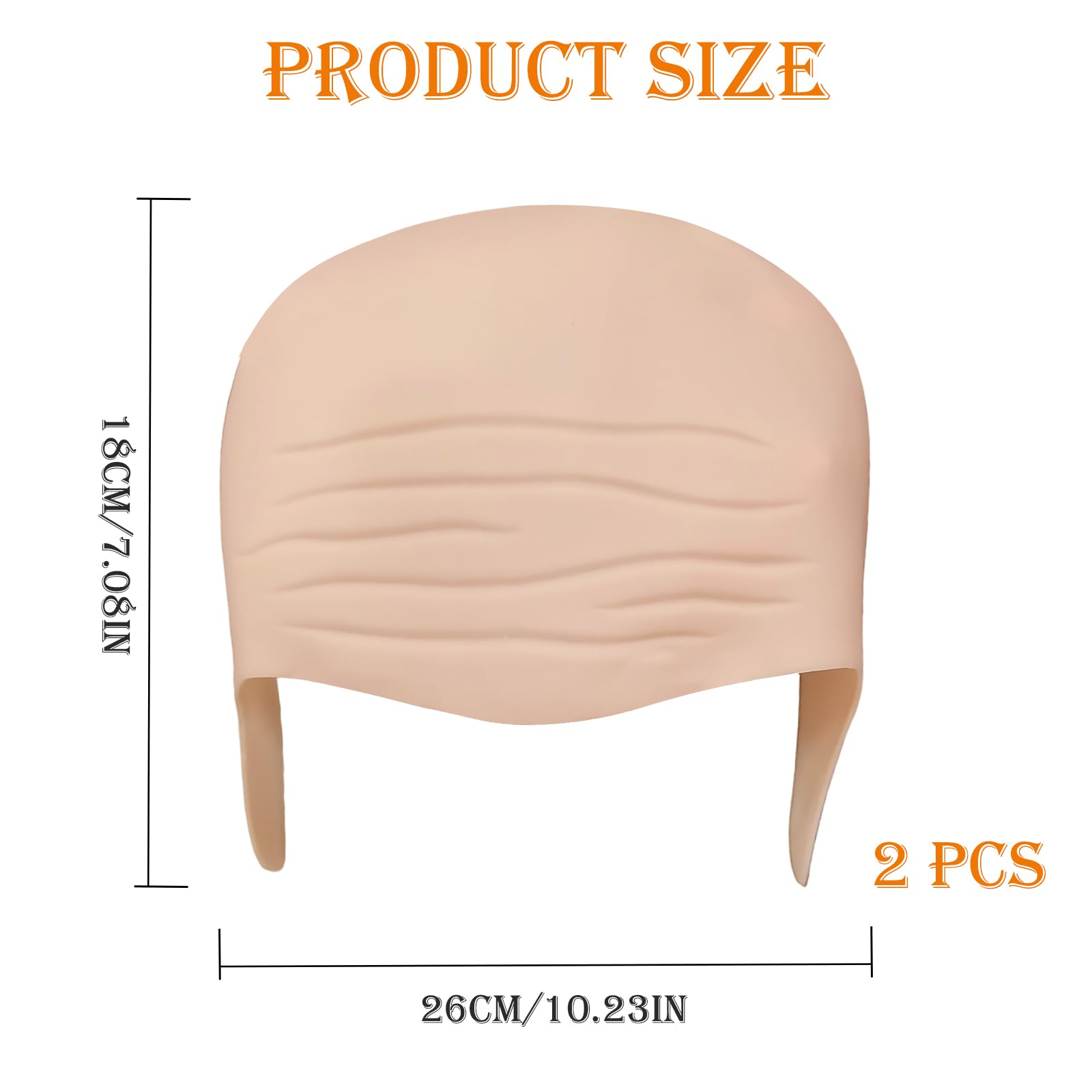 PUERFOCA 2 Pcs Latex Bald Cap, Bald Head Wig cap - Image 2