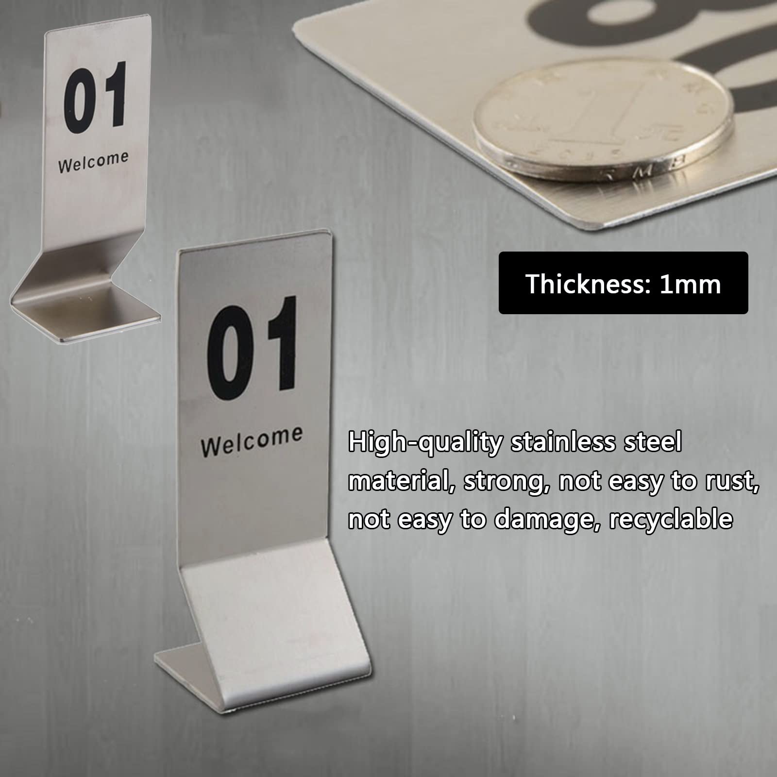 Numeri Da Tavolo In Acciaio Inox Impilabili - Da 1 A 100 - Per Ristoranti, Matrimoni E Eventi - Foto 3