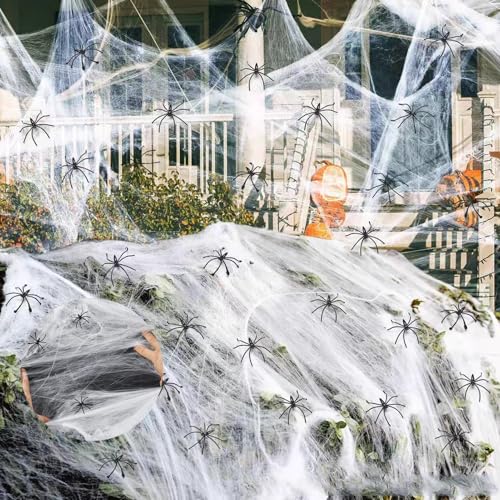 Ragnatele Di Halloween 300g Ragnatele Estensibili Decorazioni Con 60 Ragni Finti Decorazioni Di Halloween Di Ragnatele Ragnatela Bianca Ragnatela Di Decorazione Di Halloween Halloween Ragnatela