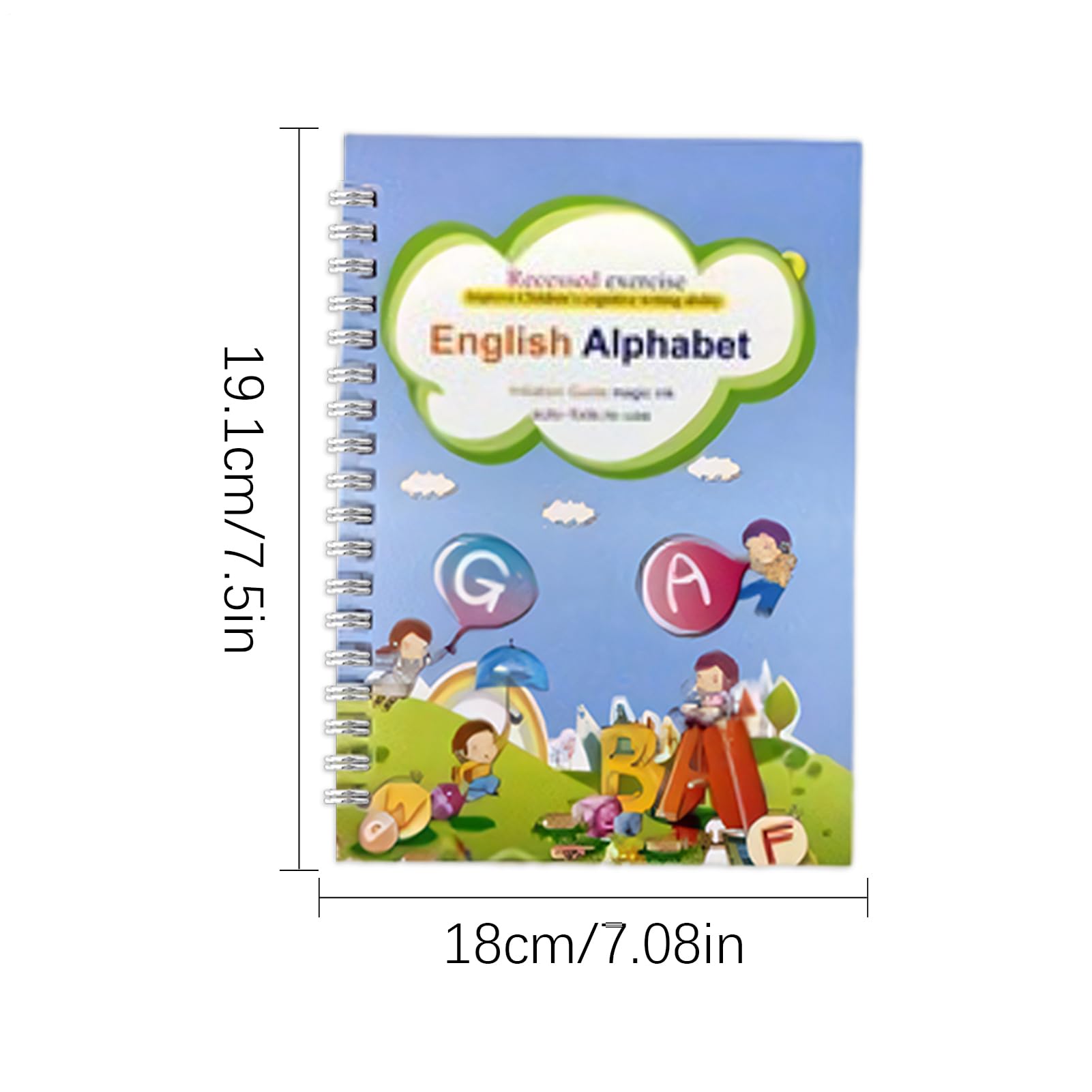 Grooved Kids Writing Books - Wielokrotnego użytku Tracing Copy Books for Preschool, Przedszkole, Homeschool with Learning Practice Function, Educational, Girls, 17,52 x 17,09