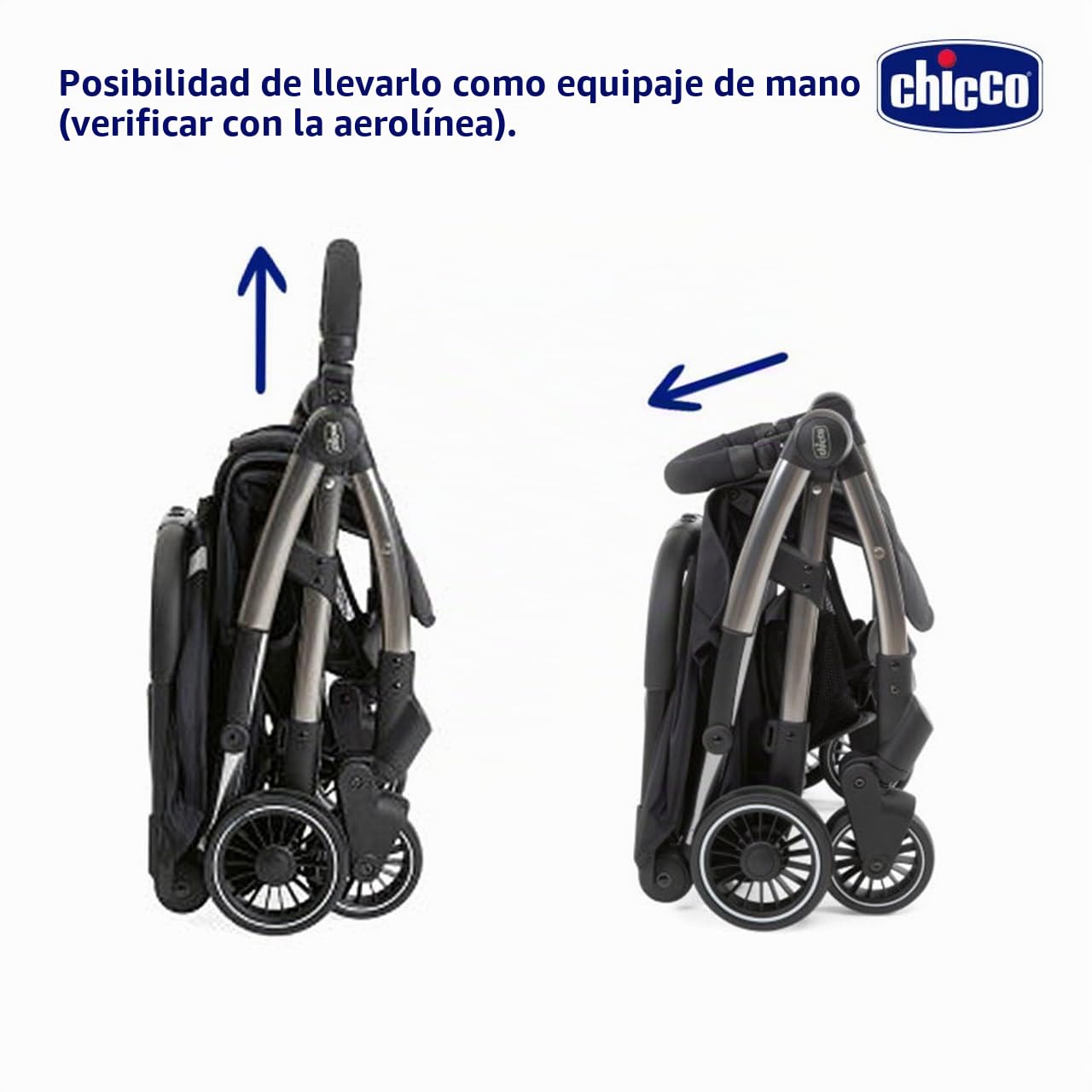 Chicco Silla Paseo Bebé Cheerio, Cochecito 0 Meses a 15 kg Ligero, Compacto, Plegable, Reclinable con Posición para Dormir, Cierre Automático en 1 Movimiento, Capota para Lluvia, Color Negro, 1 Unidad