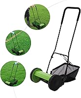 Vista 3 de Cortacésped manual de 12 pulgadas con bolsa de colección de 23 litros, 5 cuchillas