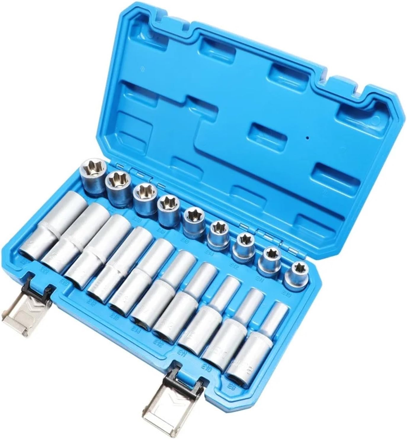 E-type Extended Hexagonal Wrench Socket 19 Piece Tool Set Compatible With Auto Repair Mechanic Car Accessories Stuff
