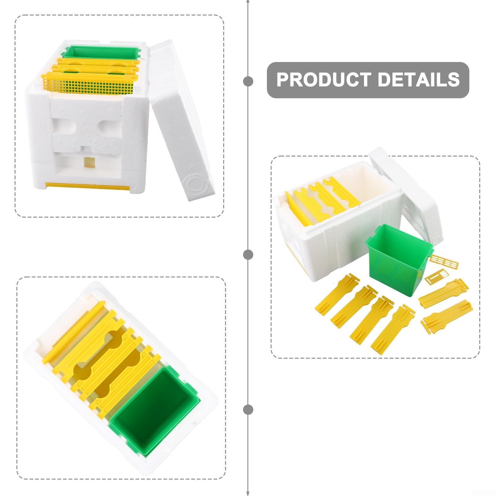 Queen Bee Paarungsbox für Mini Nucleus Hive, Foam Bee Breeding & Harvesting Tool, Portable Styropor Apiary Equipment for Garden Pollination