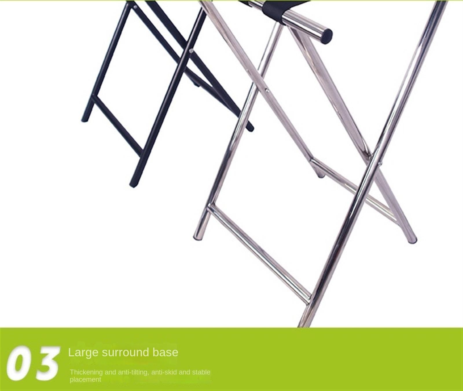 Porta Maletas Hogar Soporte Plegable De La Maleta del Portaequipajes Acero Inoxidable con Correa Nylon Las Correas para Habitación Hotel Portaequipajes Invitados(Black)