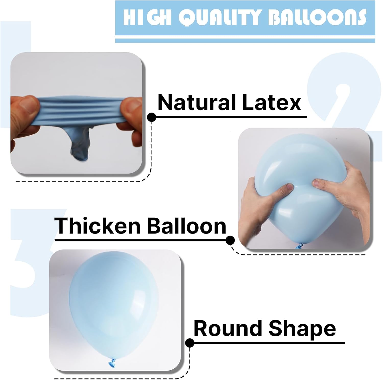 PartyWoo Baby Blue Balloons 145pcs Different Sizes of 18 12 10 5 Inch Light Pastel Sky Aqua Blue Balloon Arch Kit Garland for Graduation Baby Shower Gender Reveal Easter Party Decorations Blue-Q13