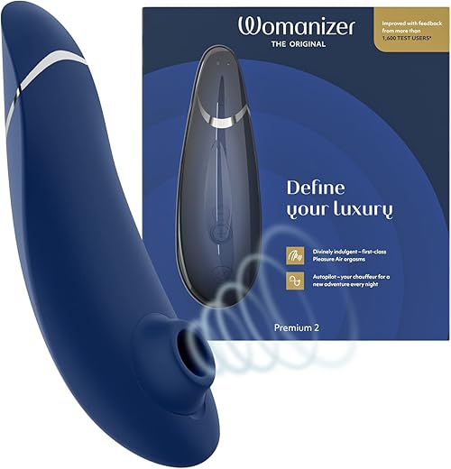Womanizer Premium 2 Clitoral Vibrator Clit Sucking Massaging Sex Toy Massager for Women, Blueberry