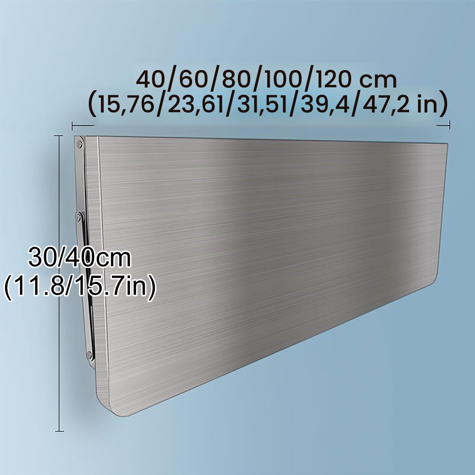DSXH Table Murale Pliable en Acier Inoxydable, Facile à Installer, Pour Cuisine, Salle à Manger, Chambre, Salon, Bureau (60 * 40)