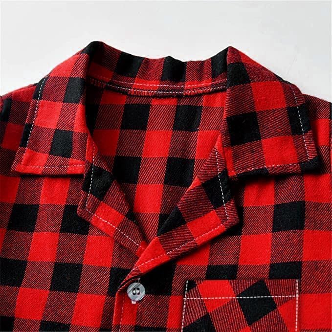 Umeyda Family Christmas Pjs Matching Sets Plaid Pajamas Long Sleeve Holiday Sleepwear Set for Adults Kids - Image 6