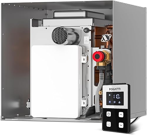 FOGATTI Calentador de agua sin tanque para caravana, 3 tamaños de puerta opcionales de 15 x 15 pulgadas, 15 x 18 pulgadas y 18 x 18 pulgadas para