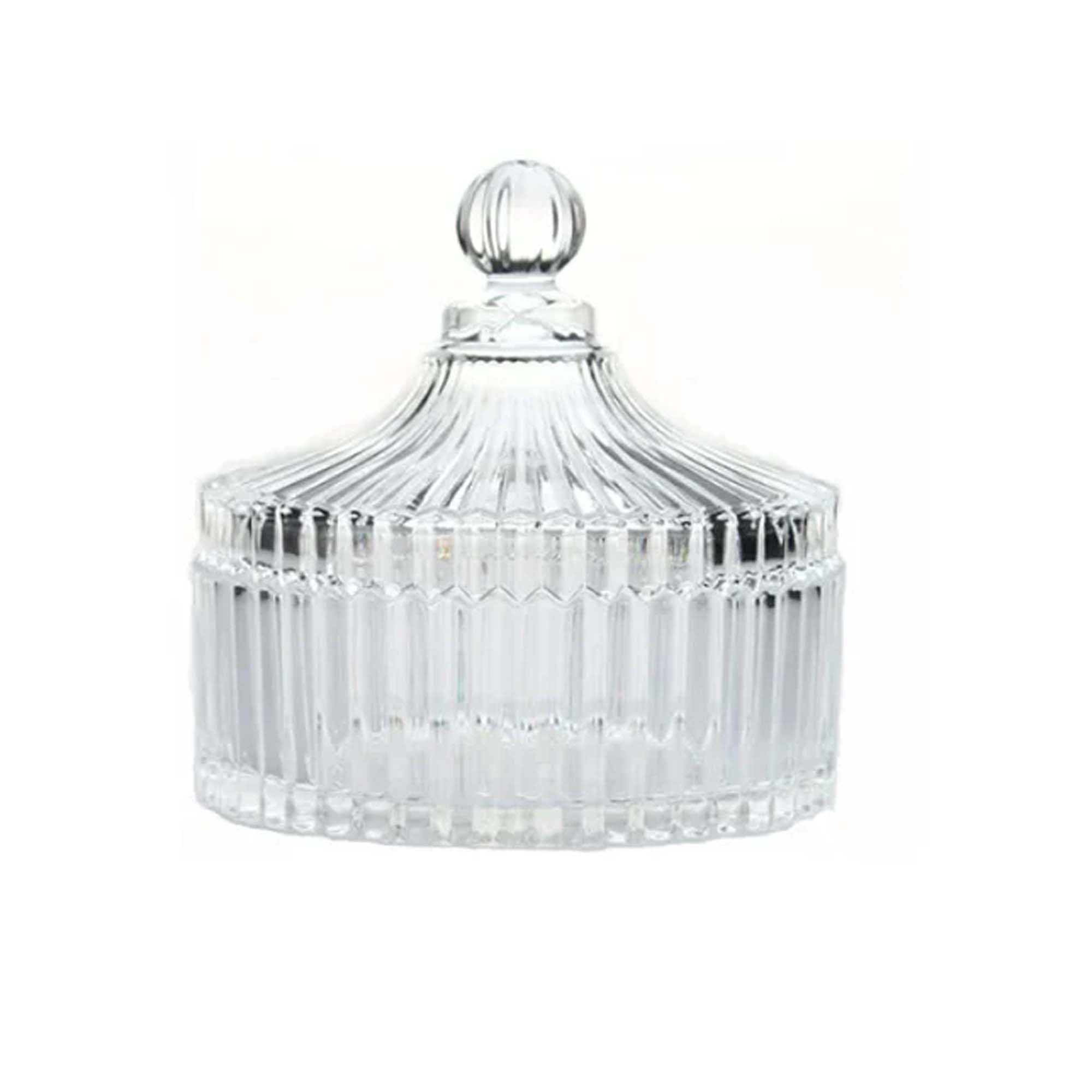 PEBBLE HUG Glass Bowl Jar With Lid, Thick Glass Construction, Transparent Design, Perfect for Storing Candies, Cookies, Sugar, Tea, Coffee, Spices, Dry Fruits, Snacks, Easy-to-Clean, 15x13.7cm