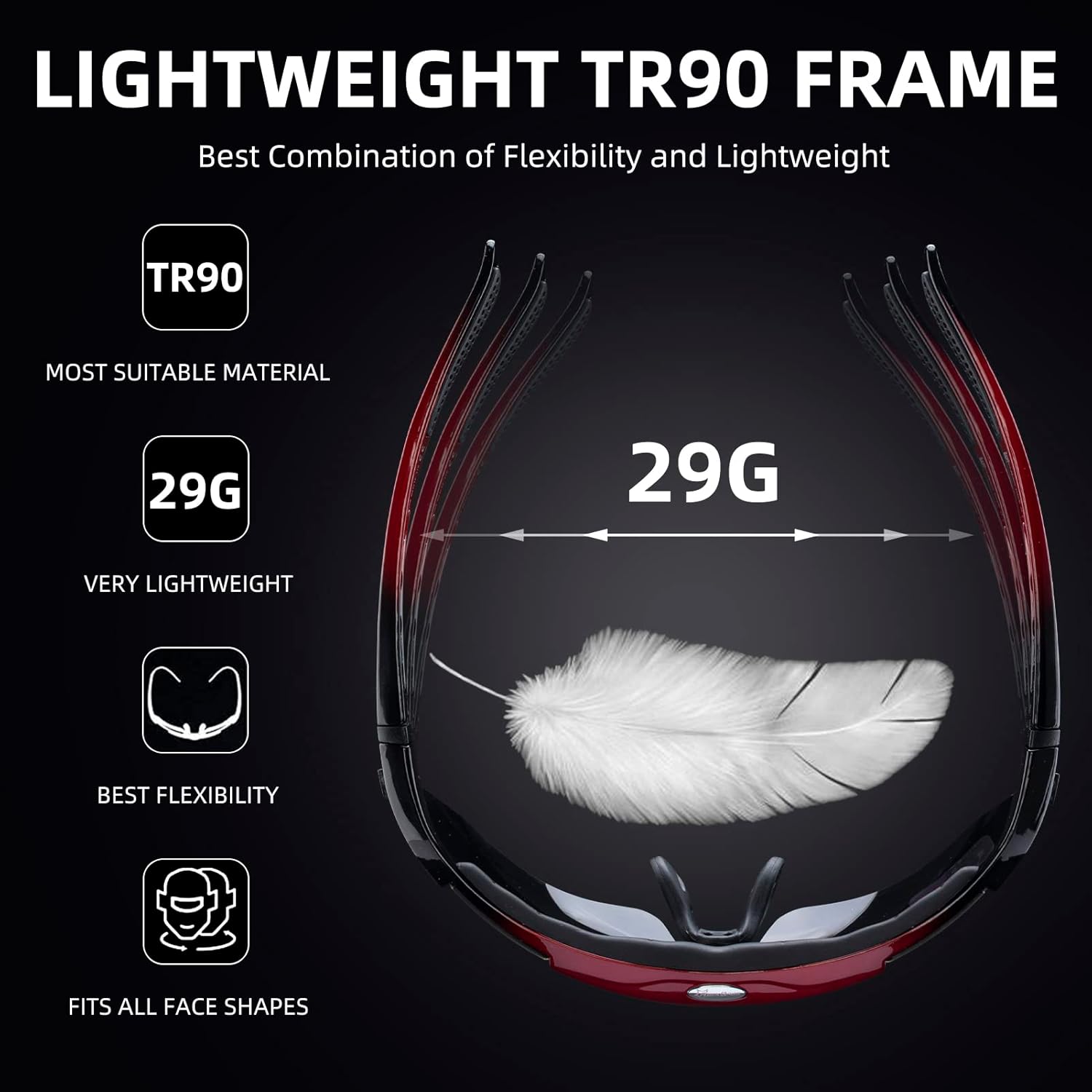 ROCKBROS Polarized Sunglasses Men Women Cycling/Pickleball/MTB Glasses UV Protection, Suitable for Myopia Glasses - Image 7