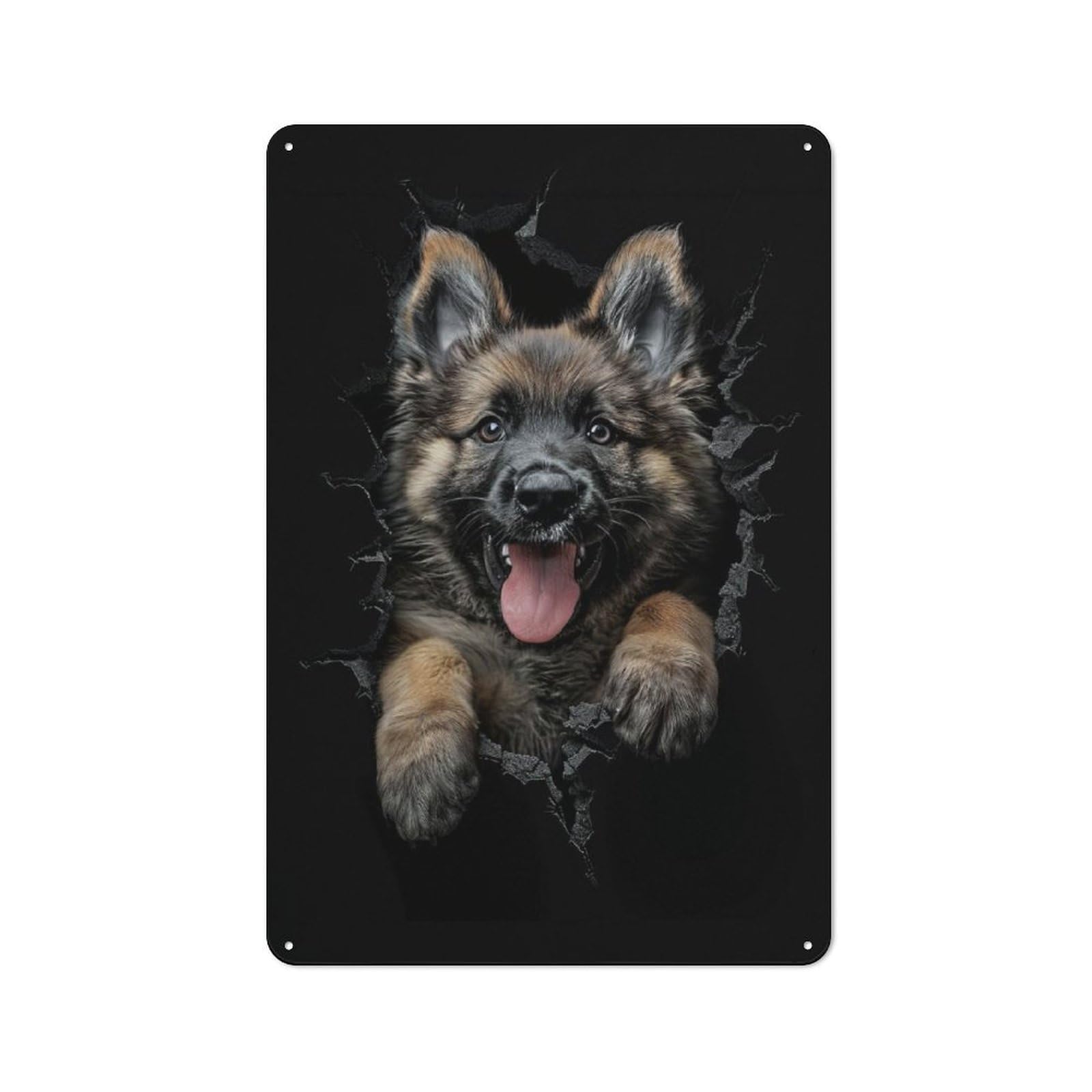 Junmoney Norwegian Elkhound Retro Tin Sign 30X20cm For Living Room Wall, For Home Interiors, Feature Walls And Decorative Displays