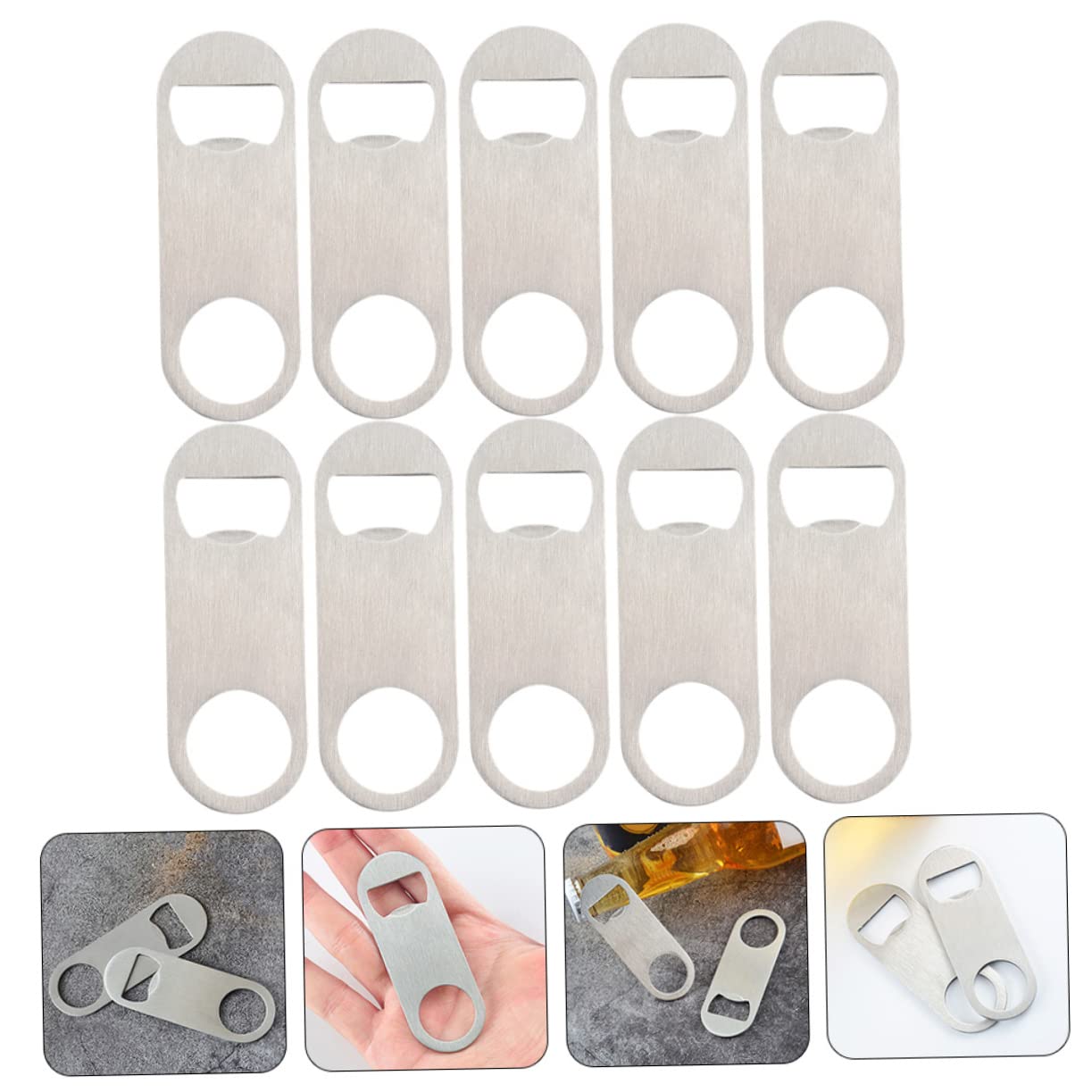 MAGICLULU 3 Ensembles Ouvre Bouteille Plat Acier Inoxydable Ouvre Canettes Et Bouteilles Multifonctionnel Pour Et Événements 10 Pièces * 3