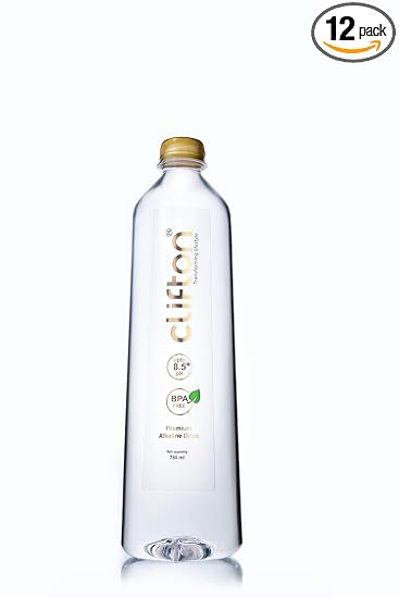 Clifton Naturally low tds | Alkaline upto 8.5 pH | Natural Minerals | Naturally processed without Reverse Osmosis| BPA free Pet | pack of 12(780mlEach)
