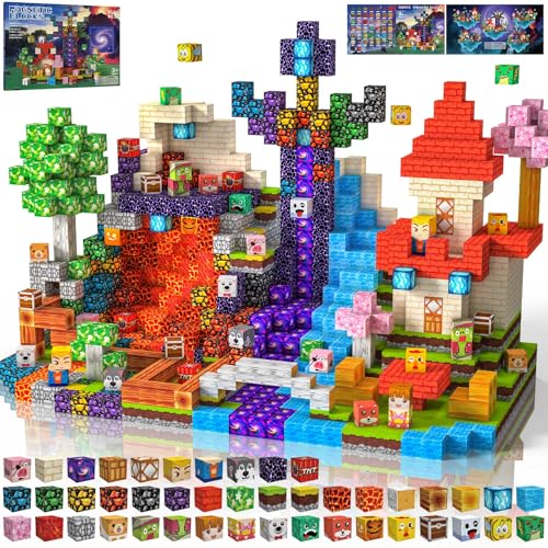 Bloques Magneticos Construccion Niños 150 Piezas 2CM 3+ Magneticas, Juego Magnetic Blocks Tiles Construcción, Juguetes Montessori para Niños 4 5 6 7 8 9 10 11 12 Regalos de Cumpleaños para Niñas