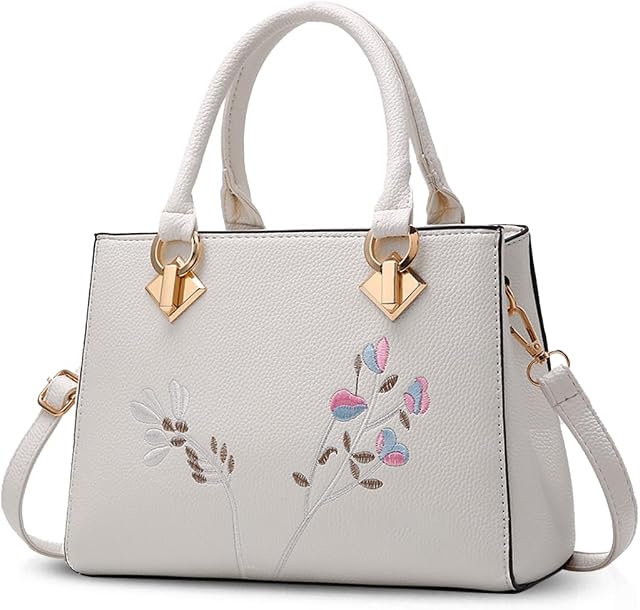 NICOLE&DORIS Retro Women Top Handle Handbags Tote Purse Shoulder Bag Crossbody Bag PU Leather