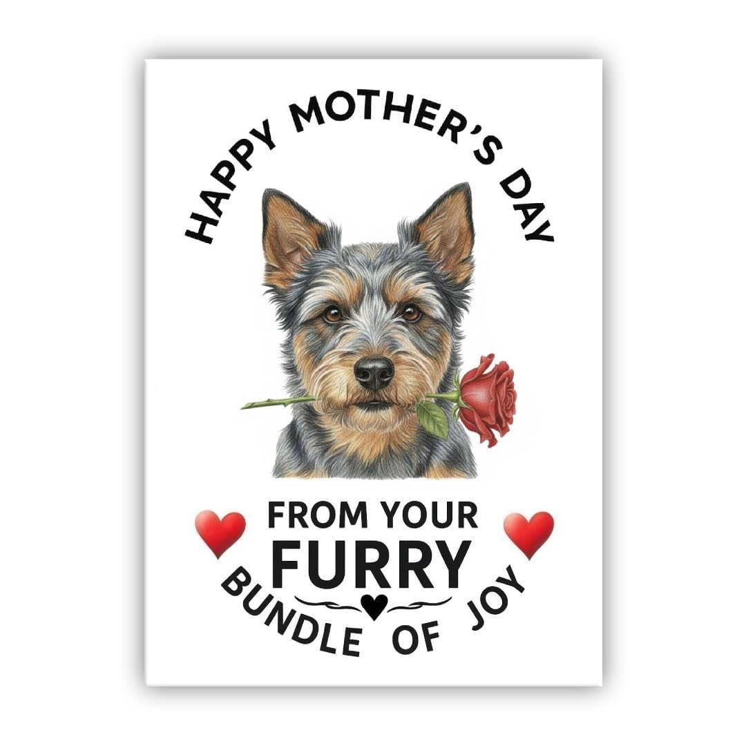 Mother’s Day Dog Card – Pet Mothers Day Greeting Card from the Dog - “Happy Mother’s Day” - Many Breeds Available (• Australian Terrier) — image 1