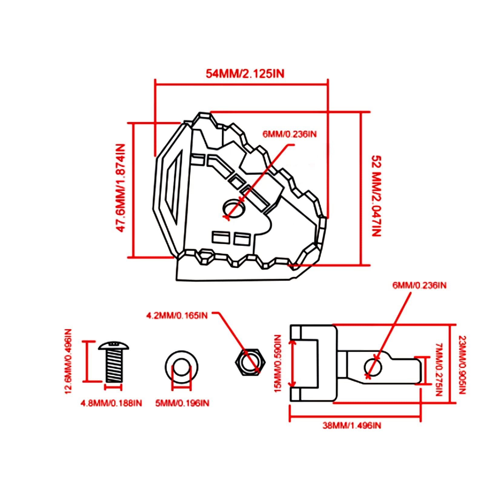 Prolunghe Pedale, Estensione Pedale Leva Freno Estensione Pedale Freno Kit Estensione Pedale Freno Sostituzione Refitting Moto per CRF1000L Africa Twin 14‑19 (SILVER)