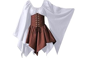 White Long Sleeve Flowy Renaissance Dress