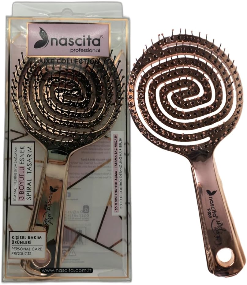 Nascita Pro 3D Flexi Kontrol Açma Tarama Saç Fırçası Krom - 35