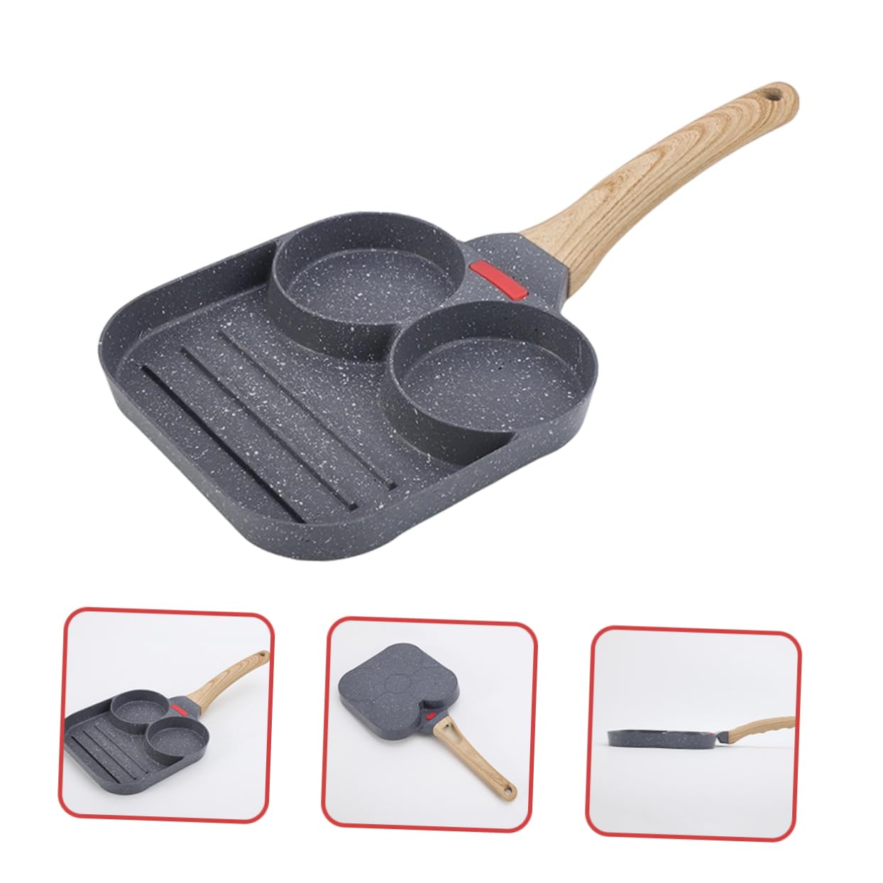 F Fityle Poêle à Frire Double Face Avec Poignée Résistante à La Chaleur