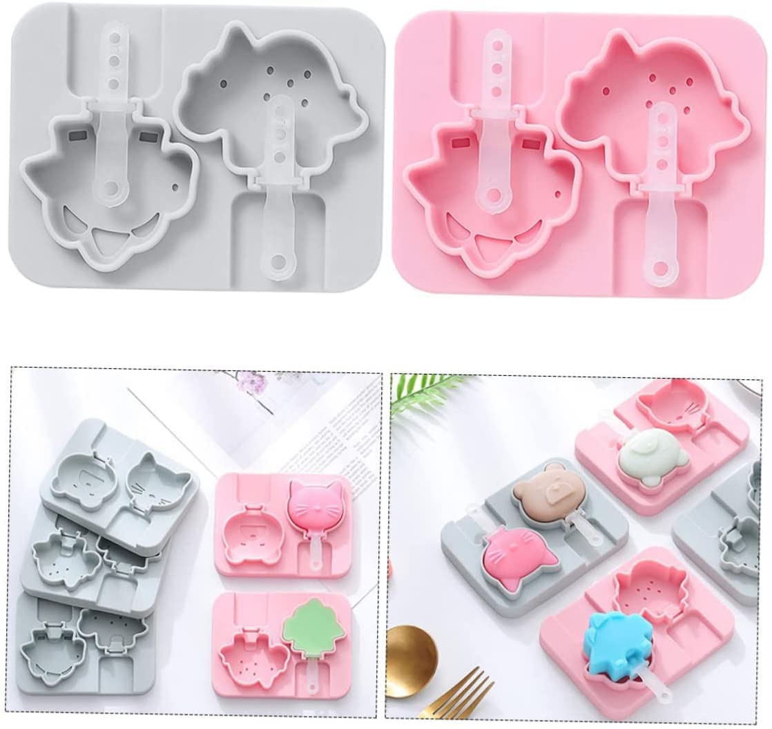 Lot de 6 moules à bâtonnets de Fromage en Silicone, Canne à Sucre, Plateau à gâteau au Chocolat, crème glacée, Fondant Animal, moules à sucettes en Silicone, Moule en Forme d'animal,