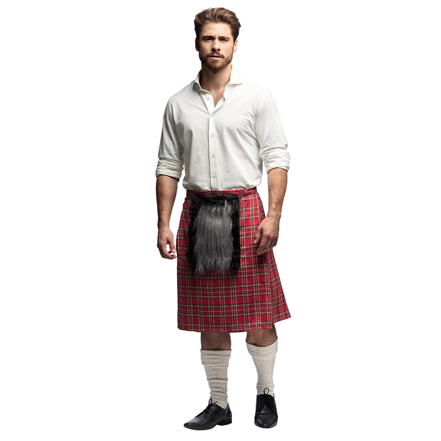 Boland - Adult Tartan Skirt, Kilt for Fancy Dress Costumes Theme Party, Halloween or Carnival, Scottish Costume Red - Image 2
